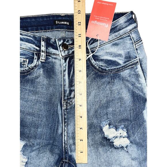 Flamingo High-Rise Ripped Wide-Leg Jeans Medium (26"x31") - Picture 3 of 7